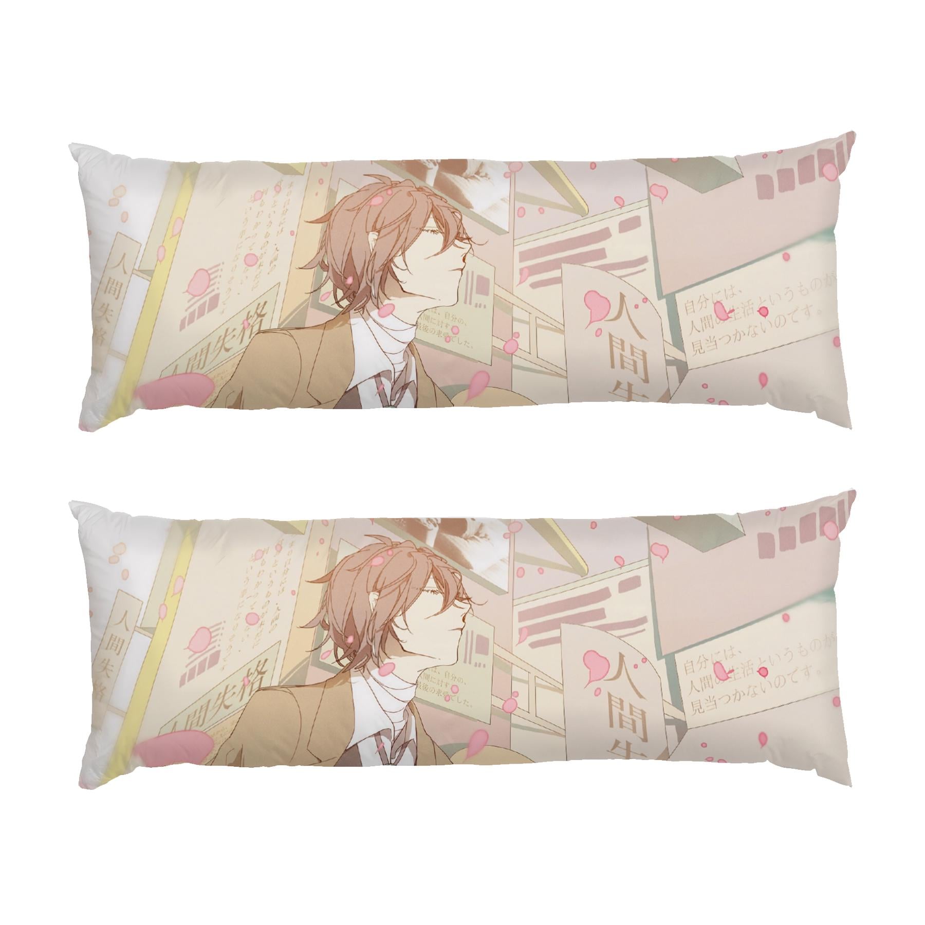 Подушка дакимакура Osamu Dazai in sakura petals Bungo Stray Dogs габардин 120х40 см (113365-1)