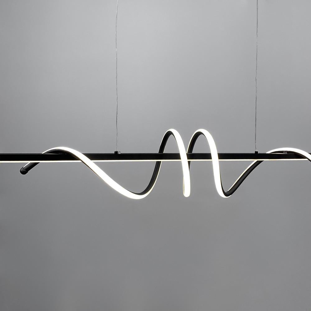 Люстра видовжена Wave 100 см Чорний (K 23 BK) - фото 6 Люстра видовжена Wave 100 см Чорний (K 23 BK) - фото 6