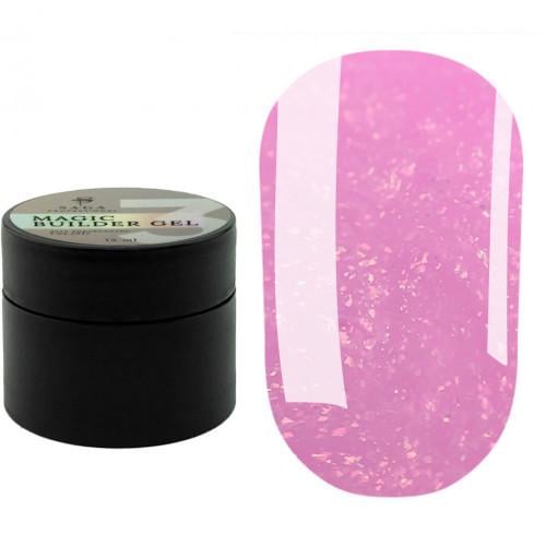 Гель для наращивания Saga Builder Magic Gel с разноцветной талью №03 15 мл Светло-розовый