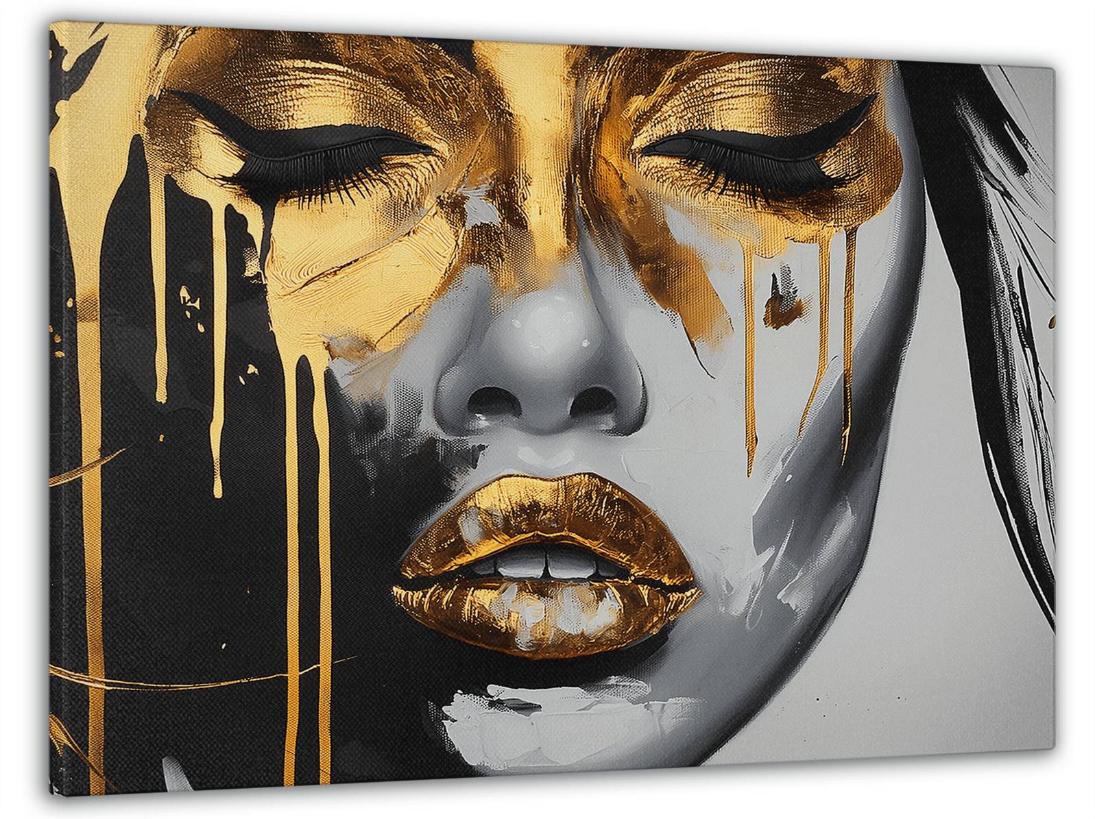 Картина на стіну з ефектом 3D Золото на обличчі для 60x100 см (MN10132)