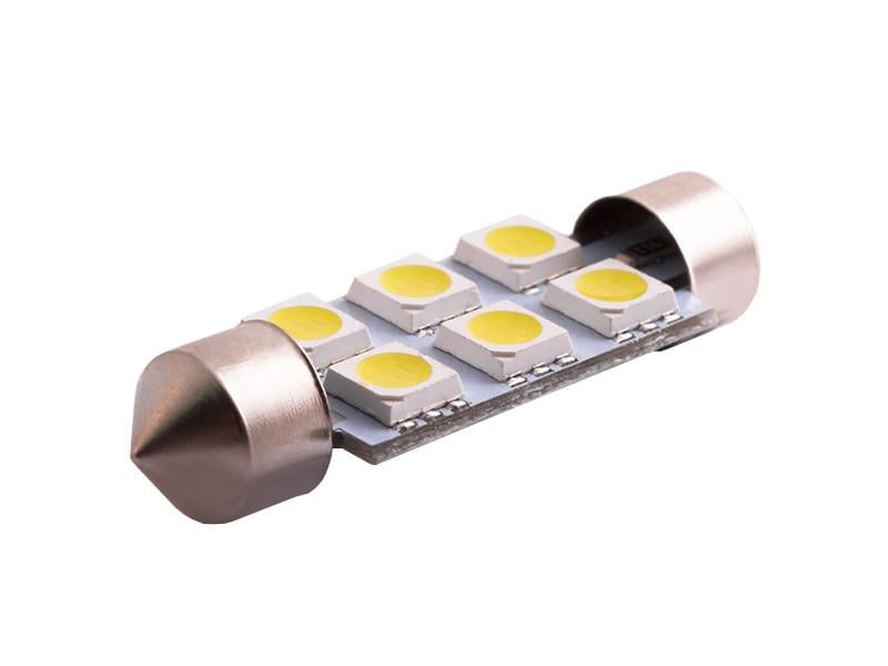 Автолампа светодиодная C5W SV8,5 24 В 41 мм SMD5050-6led Белый (762)