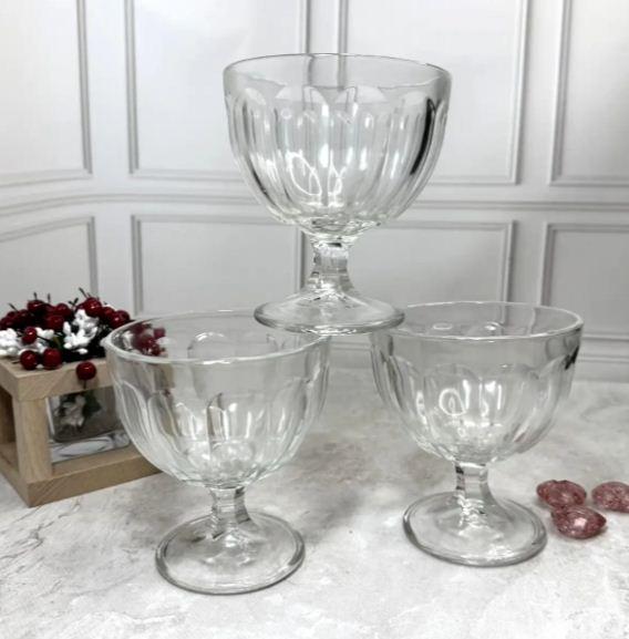 Набор стеклянных креманок на ножке Helios Cartagena 5064 3 шт. 425 мл