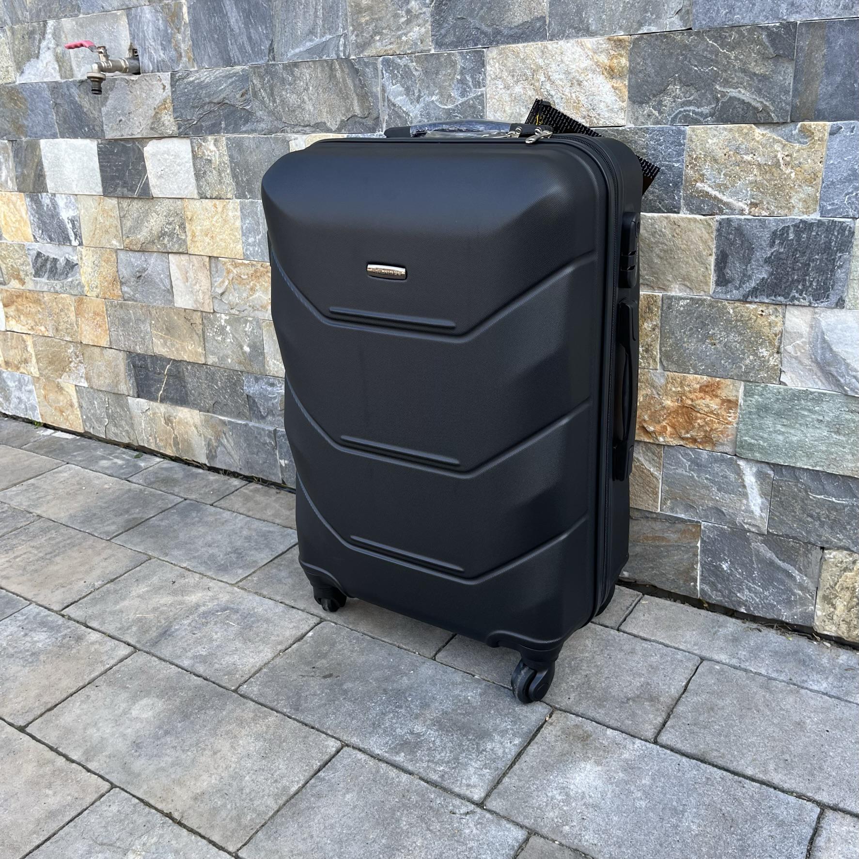 Валіза дорожня Wings 147 з полікарбонату М 65х43х26 см Чорний (10880476) - фото 3