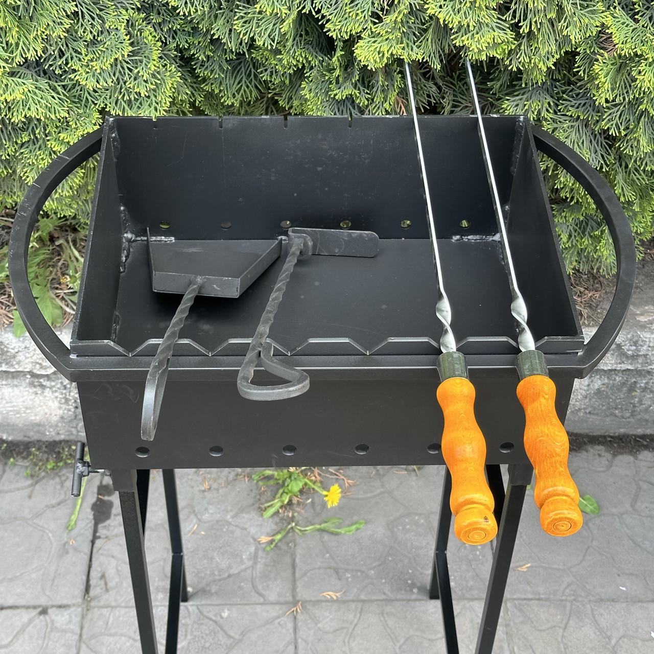 Мангал Розбірний Гектор зі знімними ніжками на 6 шампурів 3 мм (MN6-3) - фото 5 Мангал Розбірний Гектор зі знімними ніжками на 6 шампурів 3 мм (MN6-3) - фото 5