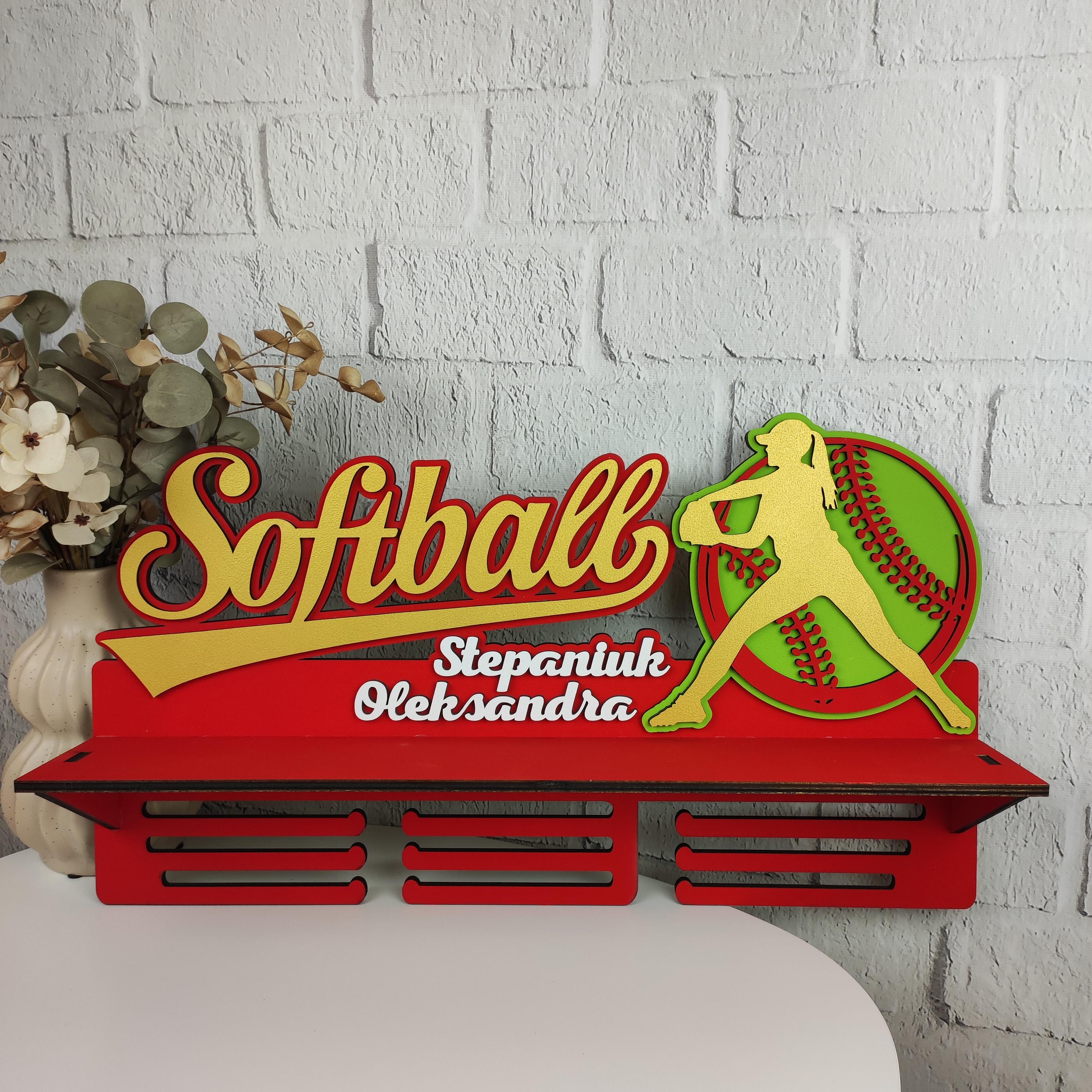 Полка деревянная для девочки Софтбол (МЭ-0068)