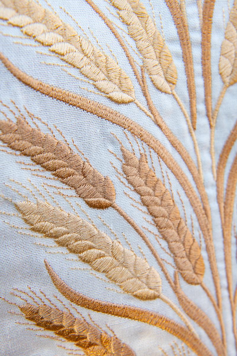 Вышиванка мужская натуральный лен с длинным рукавом 4XL Молочный (2468019329) - фото 7