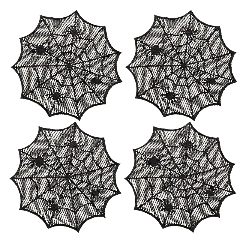 Декор на Хэллоуин салфетки сервировочные 4 шт. 30 см Черный (145400)