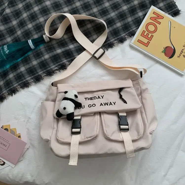 Сумка для университета/института с карманами в японском стиле Молочный (А574)