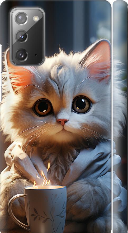 Чохол на Samsung Galaxy Note 20 Білий кіт (5646m-2036-42517)