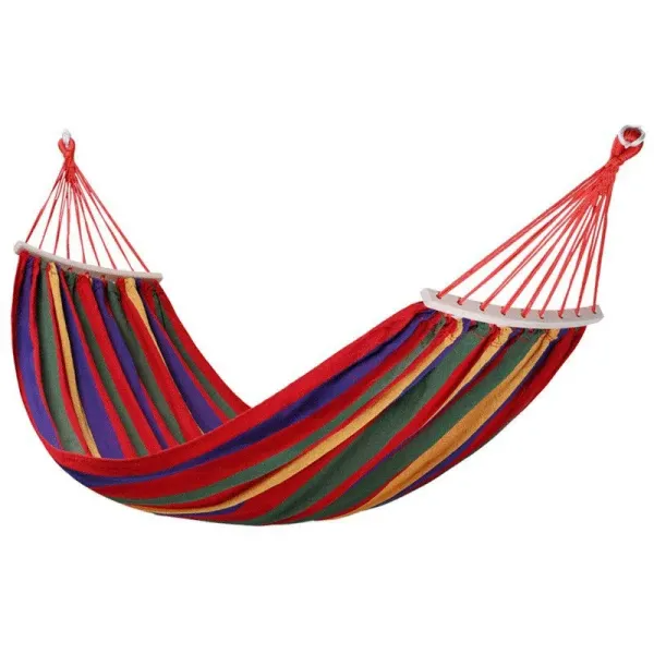 Гамак підвісний для саду одномісний з поперечинами 174х80 см Червоний (SJ-0010-2R)