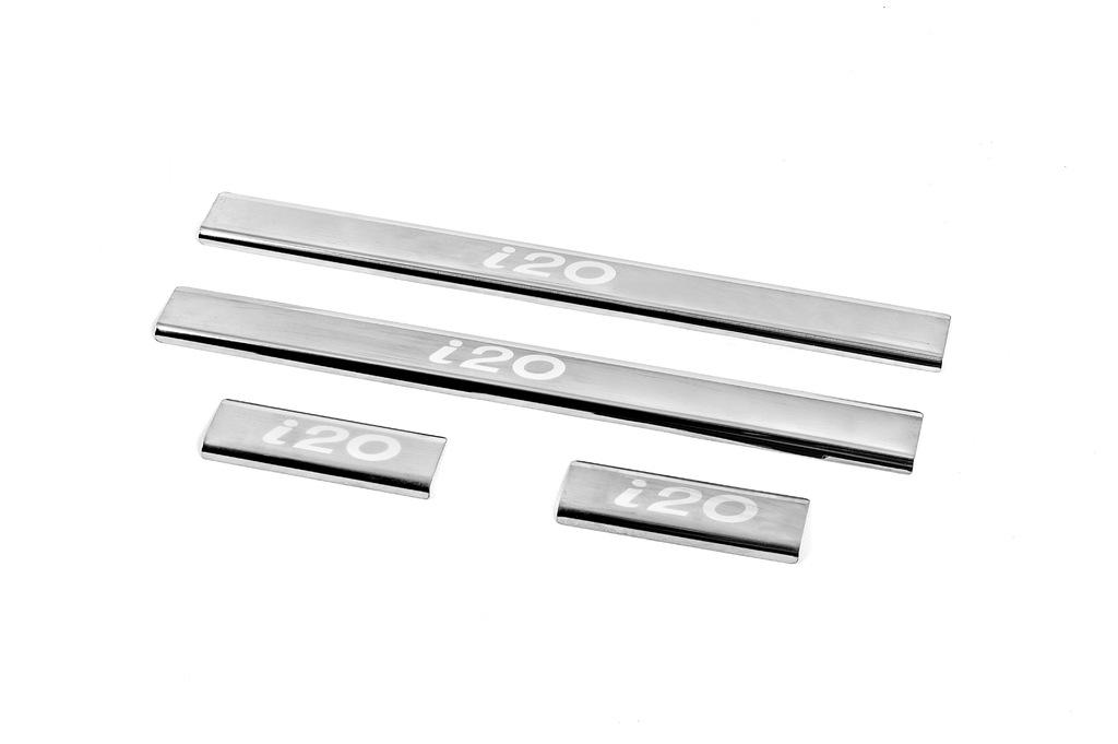 Накладки на пороги Carmos V2 для Hyundai I-20 2008-2012 гг. нержавеющая сталь Хром