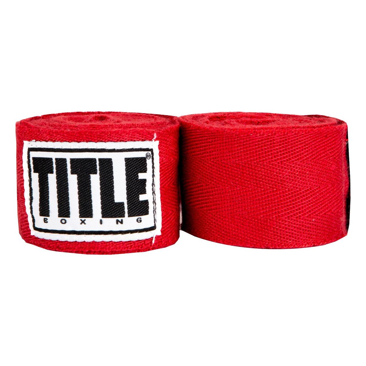 Бинти для боксу TITLE Boxing Traditional Weave 180" 4,5 м Red (HW RD)
