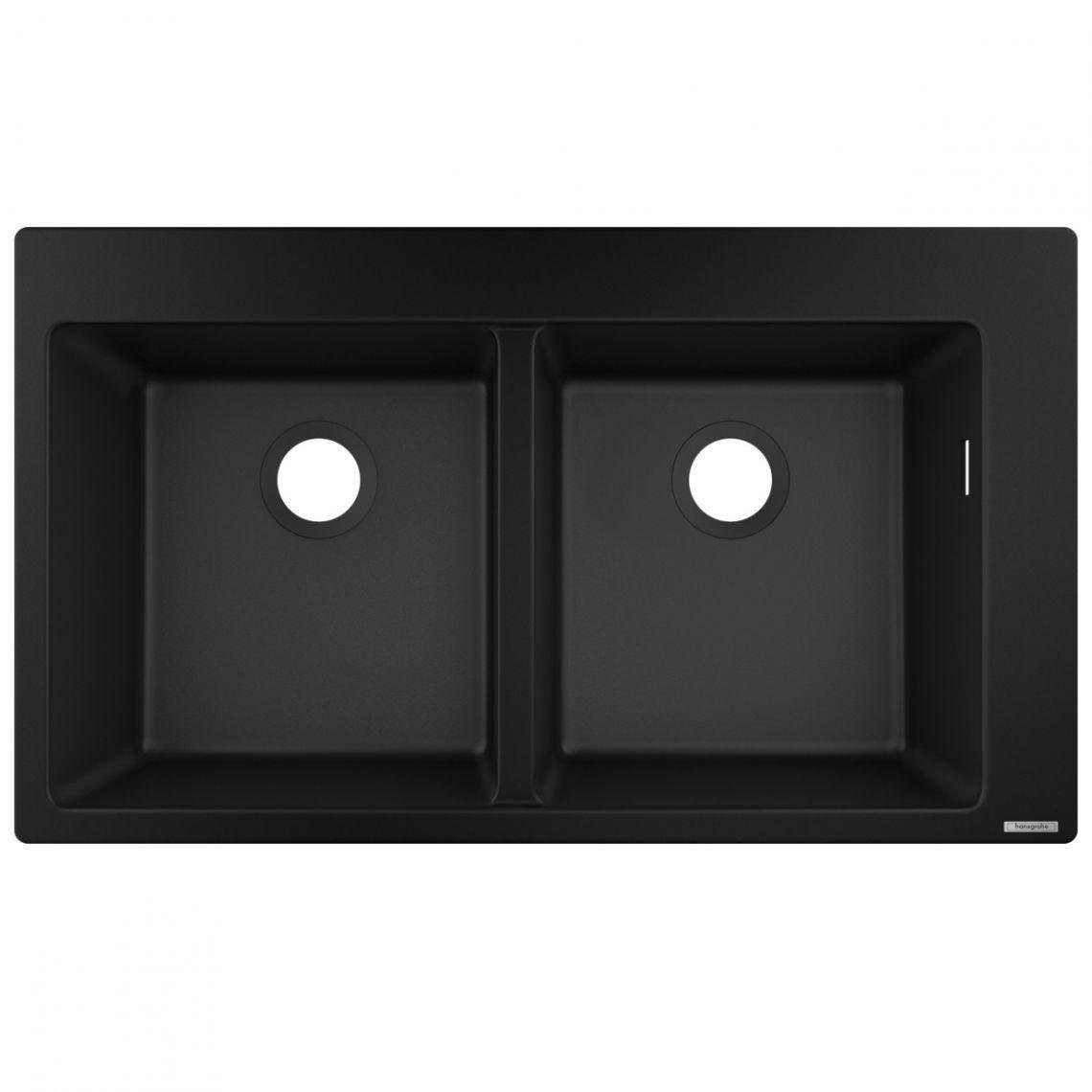 Мойка для кухни Hansgrohe S510-F770 на две чаши 370/370 мм 770х510 мм Graphite (43316170)
