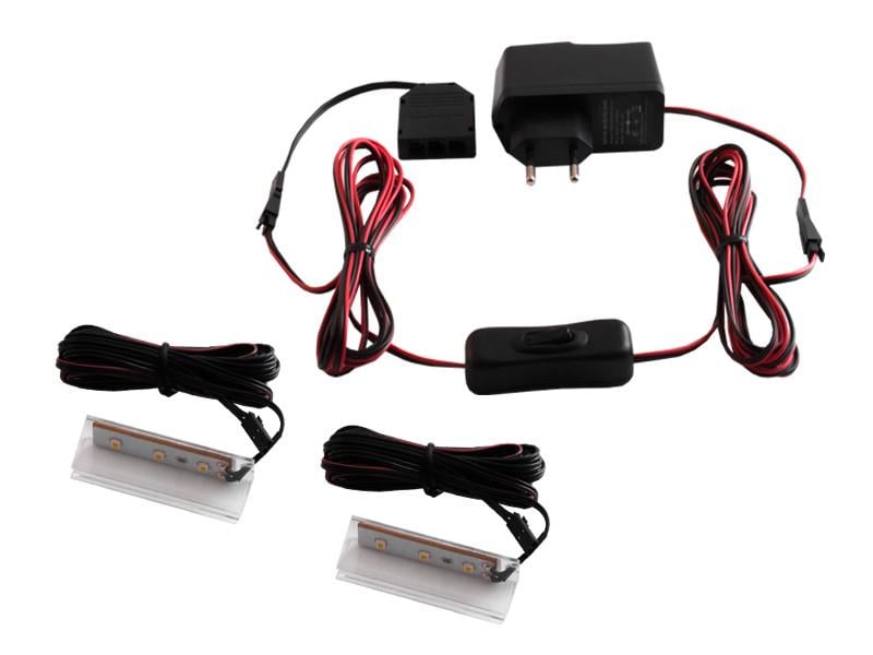 Комплект светодиодных клипс пластиковых LEDUA для подсветки стеклянных полок 2шт 110-240В белый (35502605)