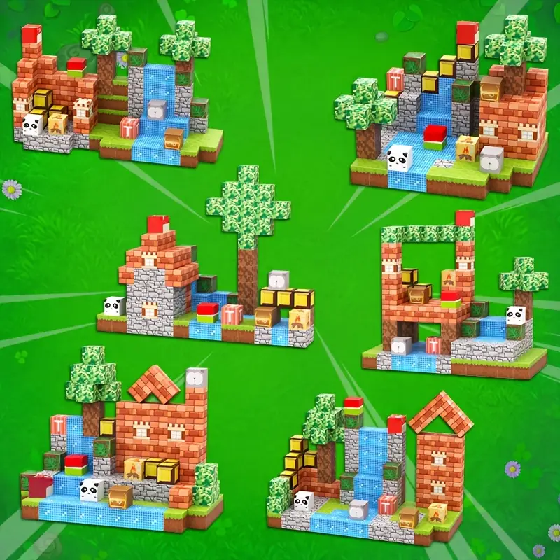 Конструктор магнітний Minecraft Ліс та панди 150 шт. (2698993883) - фото 3 Конструктор магнітний Minecraft Ліс та панди 150 шт. (2698993883) - фото 3