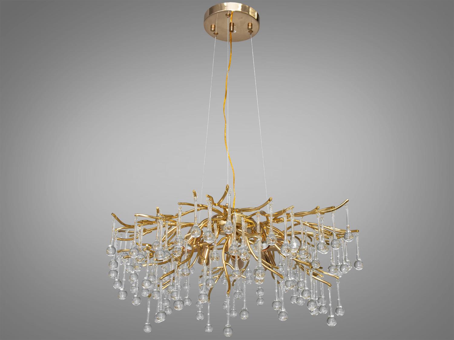 Люстра хрустальная подвесная 40 Вт Золотой (607-800GD) - фото 1 Люстра хрустальная подвесная 40 Вт Золотой (607-800GD) - фото 1