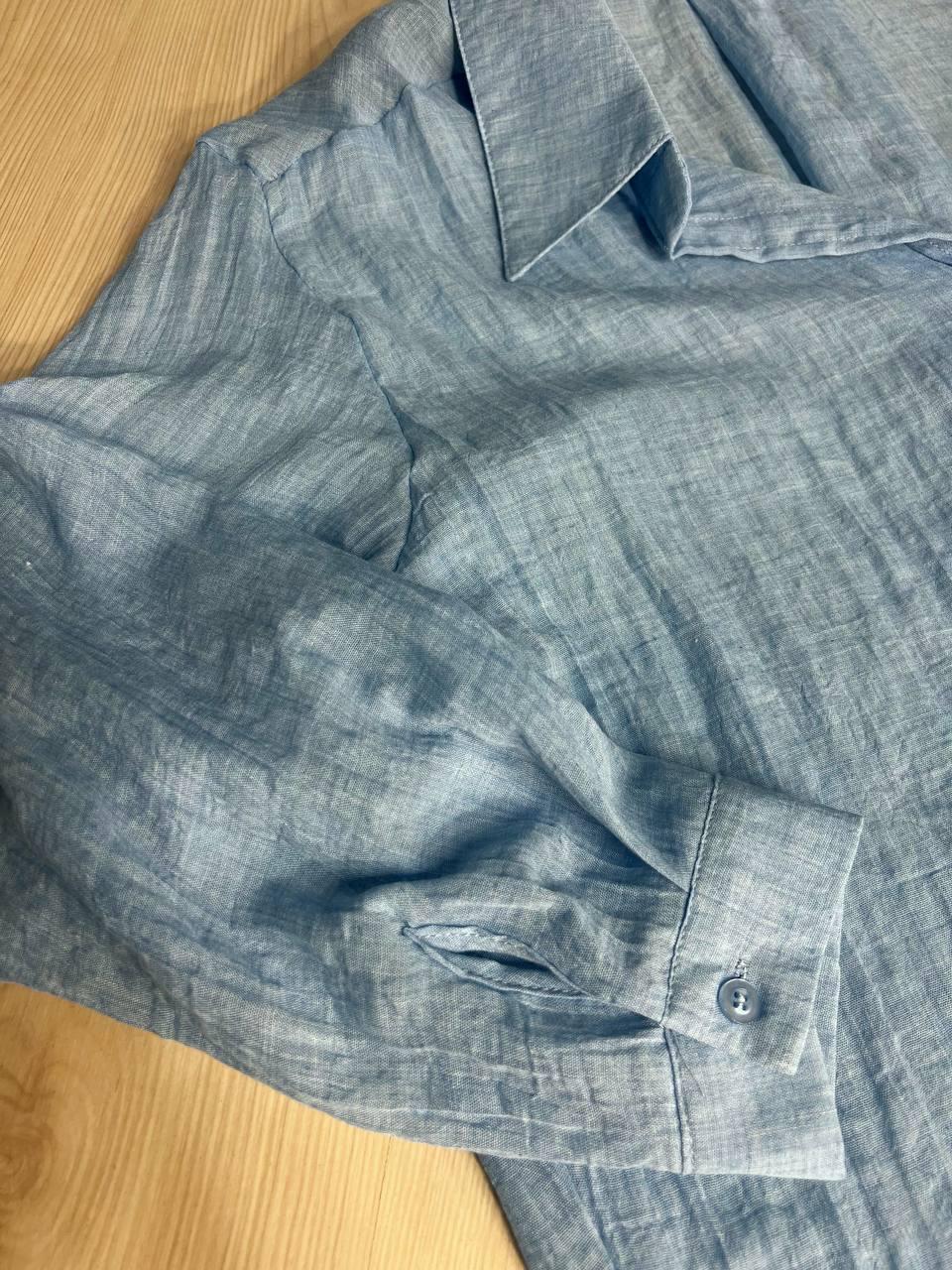 Рубашка женская Xingyue 388 с карманом жатка OS Голубой (26730536) - фото 9