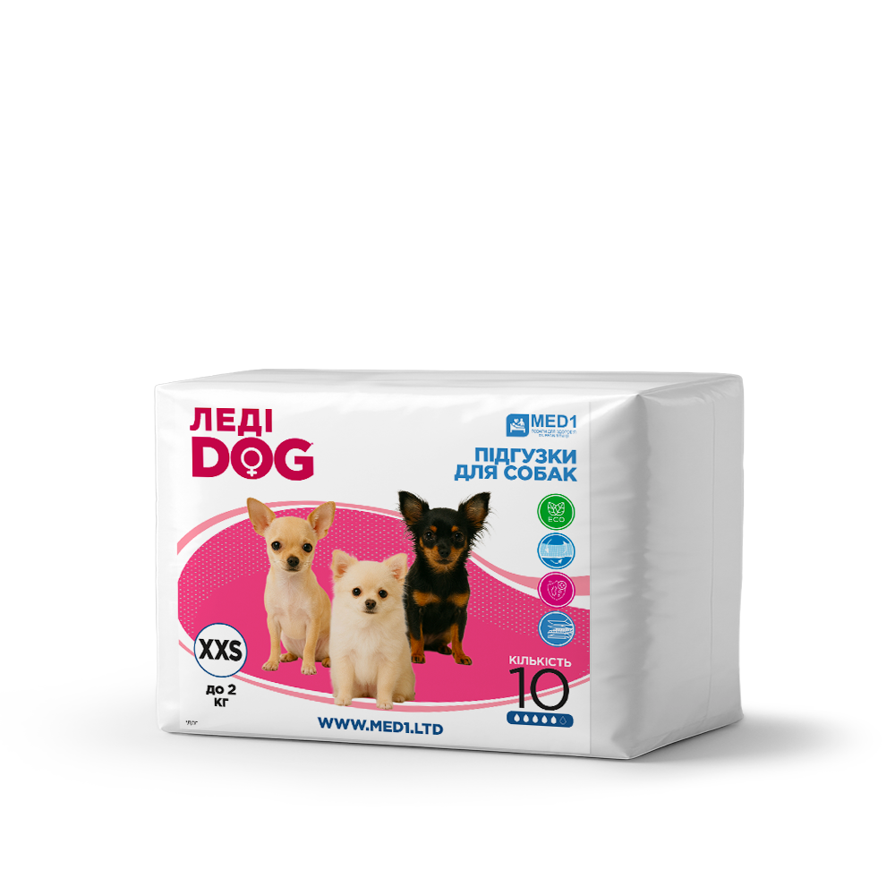 Підгузки для собак Леді Дог XXS 10 шт. (MED1-LD-XXS)