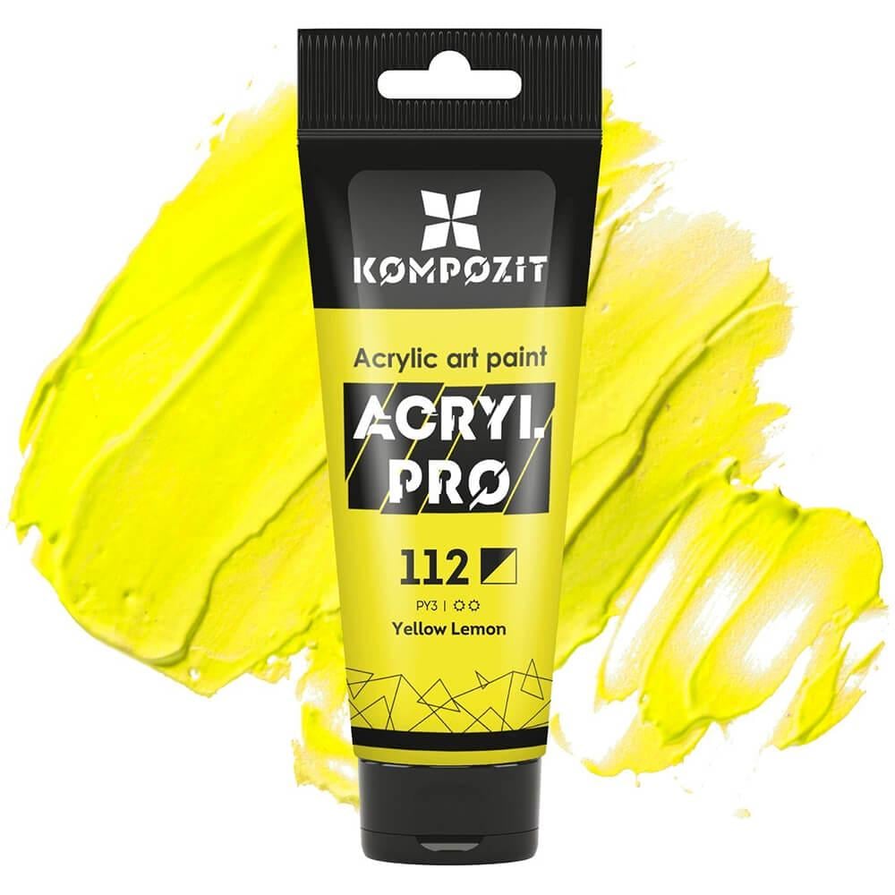 Акриловая краска ART Kompozit 112 75 мл Желтый лимонный (59112) - фото 1 Акриловая краска ART Kompozit 112 75 мл Желтый лимонный (59112) - фото 1