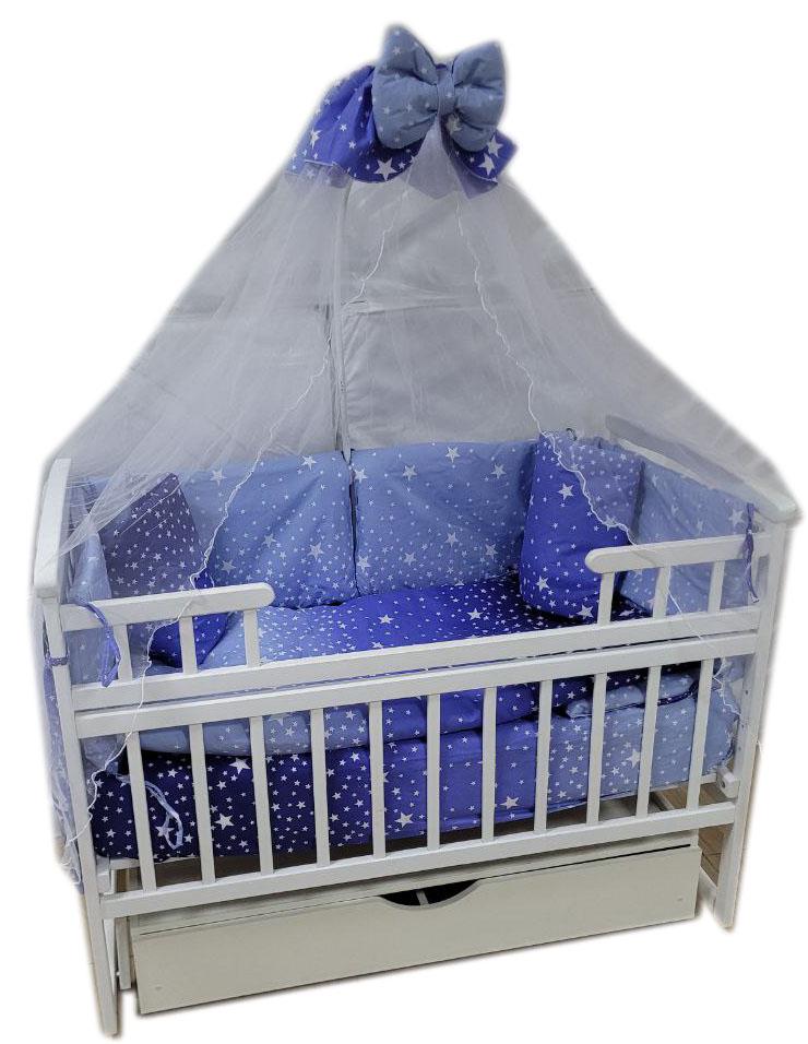 Набор в кроватку Люкс Звезды белье 12 эл./матрас кокос 11 см/держатель 14 эл. Синий (12498410) Набор в кроватку Люкс Звезды белье 12 эл./матрас кокос 11 см/держатель 14 эл. Синий (12498410)