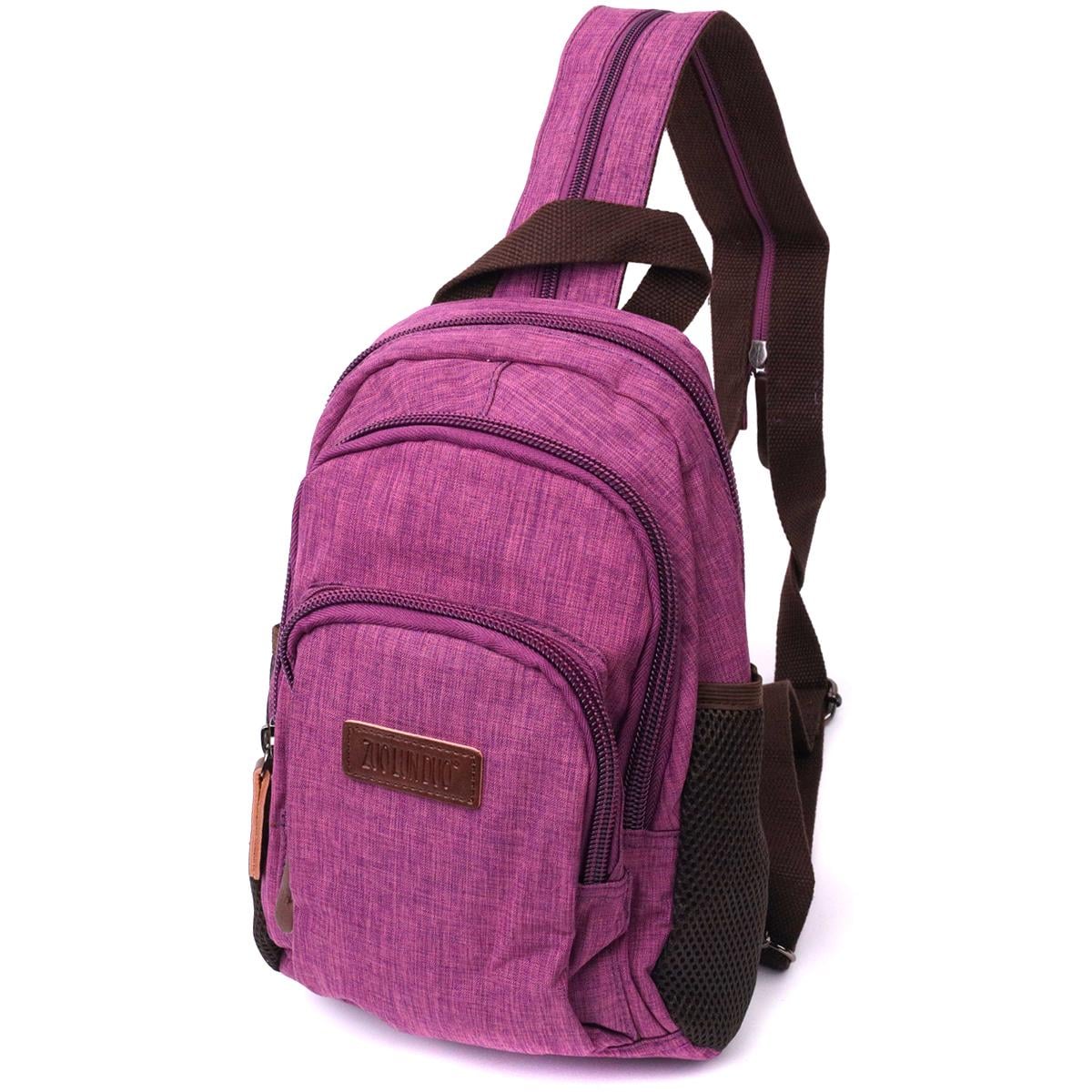 Городской рюкзак Vintage Backpack 22147 с большим количеством карманов Фиолетовый