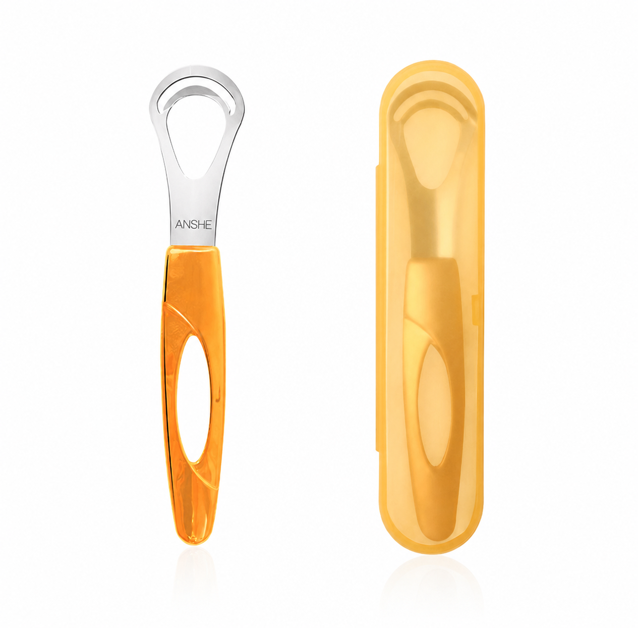 Скребок для языка ANSHE Scrape от налета с кейсом Orange