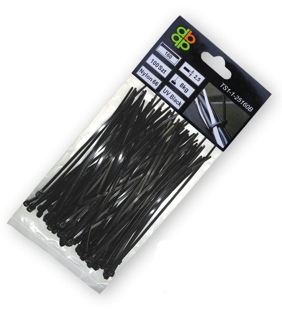 Стяжки кабельные пластиковые Bradas 4,8x300 мм 100 шт. UV Black