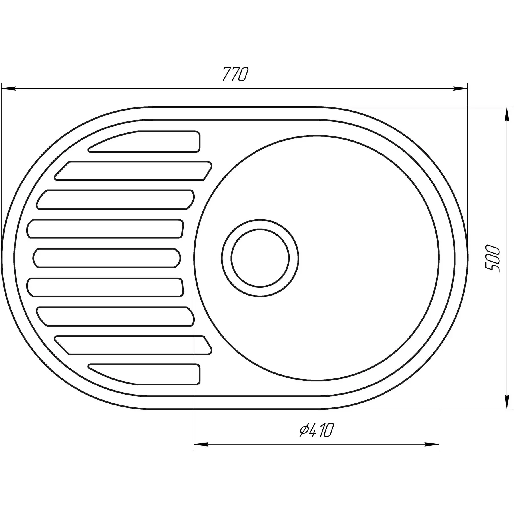 Мийка гранітна Globus Lux OHARA 770х500 мм Графітовий (А0001) - фото 6