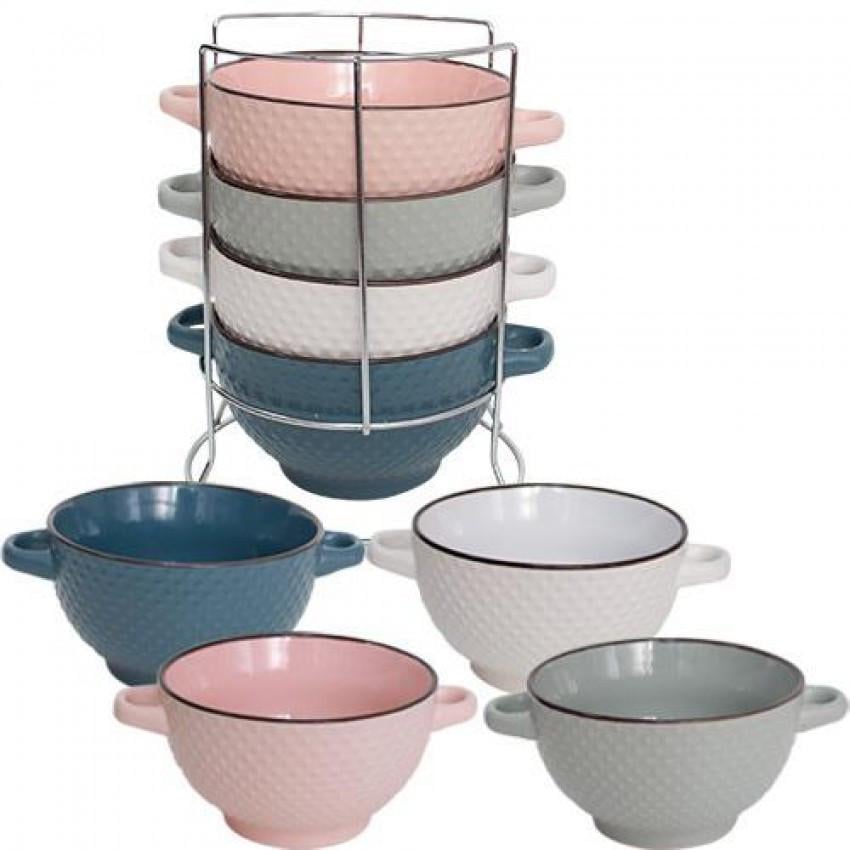 Набір бульйонниць на стійці S&T Dots 054-04-08 680 мл (1656988088) - фото 2 Набір бульйонниць на стійці S&T Dots 054-04-08 680 мл (1656988088) - фото 2