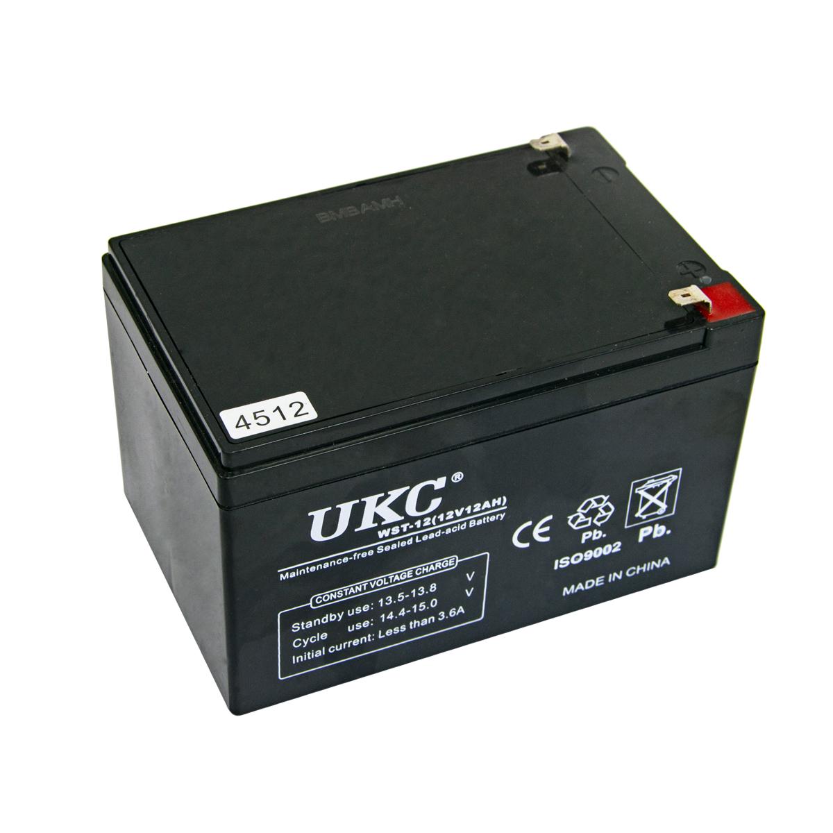 Свинцовый аккумулятор AGM Battary UKC WST-12 12 V 3,6 A 12 Ah Черный (1009035-Black) - фото 2