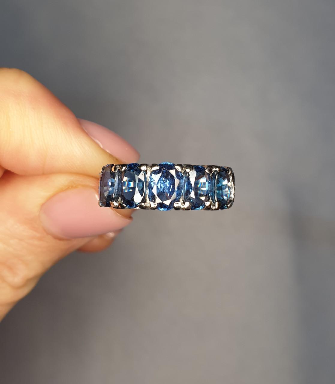 Кільце срібне з Лондон-топазом р. 18 5,72 г (1353953002)