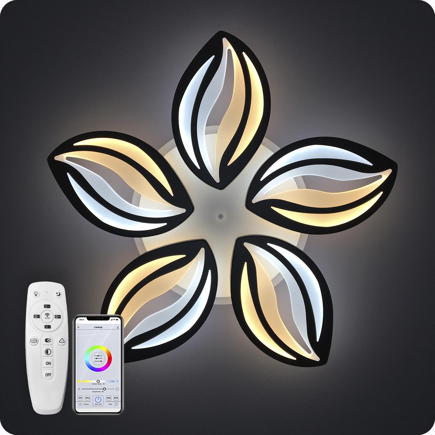 Люстра світлодіодна 517 Dlight 3color з пультом 95 Вт Чорний (01519) - фото 12 Люстра світлодіодна 517 Dlight 3color з пультом 95 Вт Чорний (01519) - фото 12