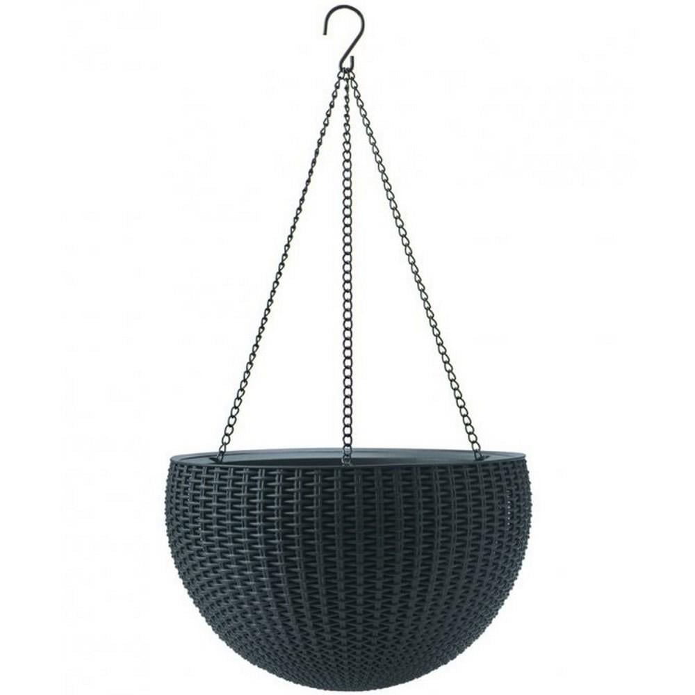 Подвесной горшок для цветов Keter Hanging Sphere Planter Графитовый (229545) - фото 1 Подвесной горшок для цветов Keter Hanging Sphere Planter Графитовый (229545) - фото 1