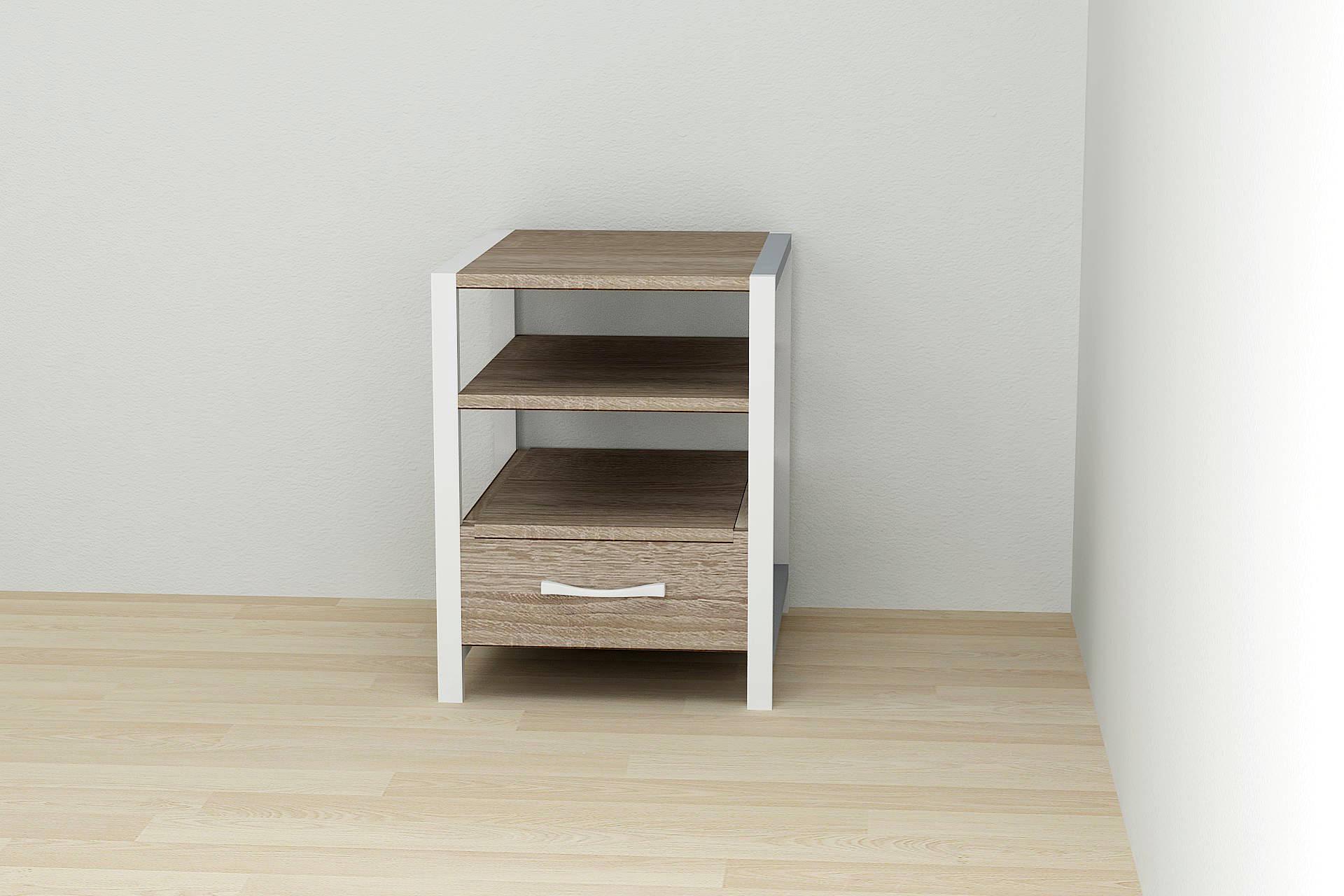 Тумба универсальная Ferrum-decor Вивьен 1/1 ДСП 16 мм 50x41x40 см Белый/Дуб Сонома Трюфель (FRD-104149)