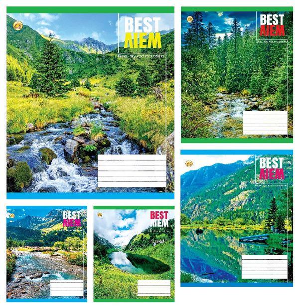 Зошити учнівські Тетрада Природа 60 аркушів клітинка 10 шт. в упаковці