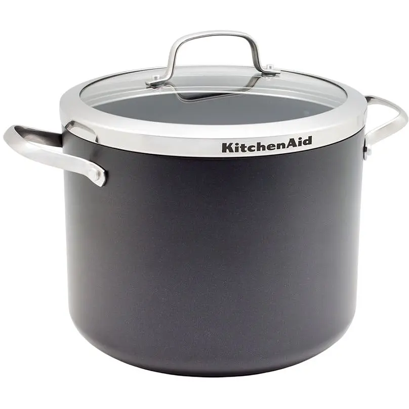 Каструля з антипригарного алюмінію KitchenAid з керамічним покриттям зі скляною кришкою 8 л (27975670) Каструля з антипригарного алюмінію KitchenAid з керамічним покриттям зі скляною кришкою 8 л (27975670)