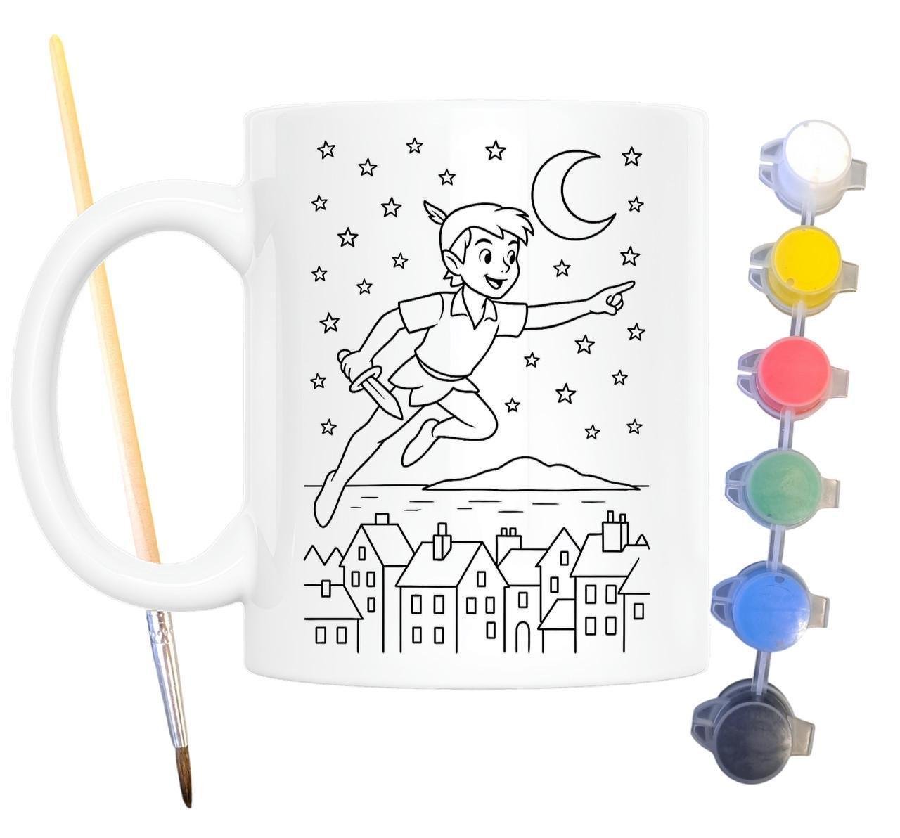 Набор для творчества кружка раскраска по мотивам Питер Пэн и Венди Джеймс Барри 330 мл Белый (КР0179)