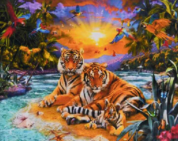 Картина за номерами TK Group 31883 30 Острів з тиграми 40х30 см (110309)