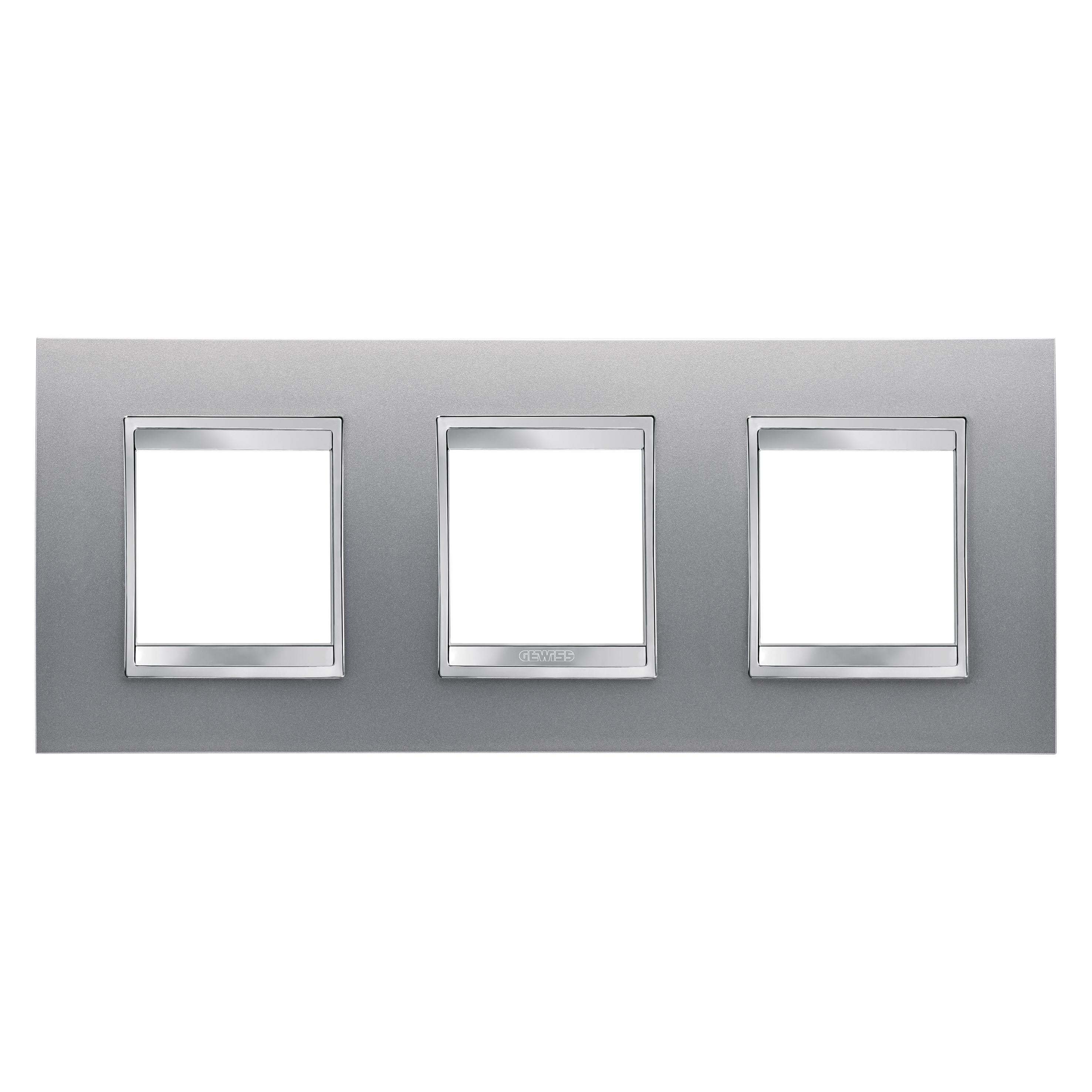 Рамка трехместная Gewiss Chorusmart LUX горизонтальная технополимер Титан (GW16226VT)