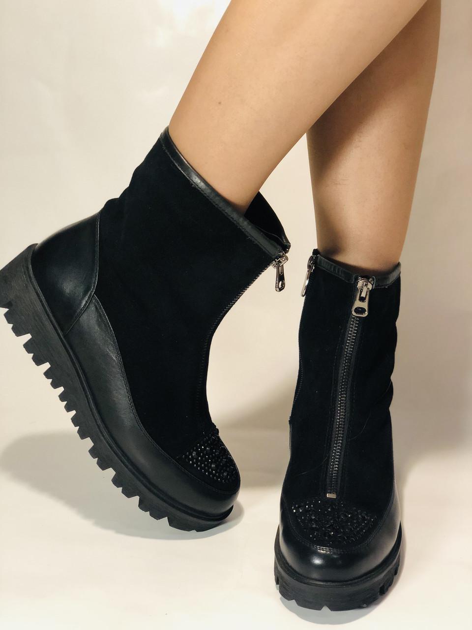 Ботинки женские зимние Polann р. 38 24,5 см Черный (2450)