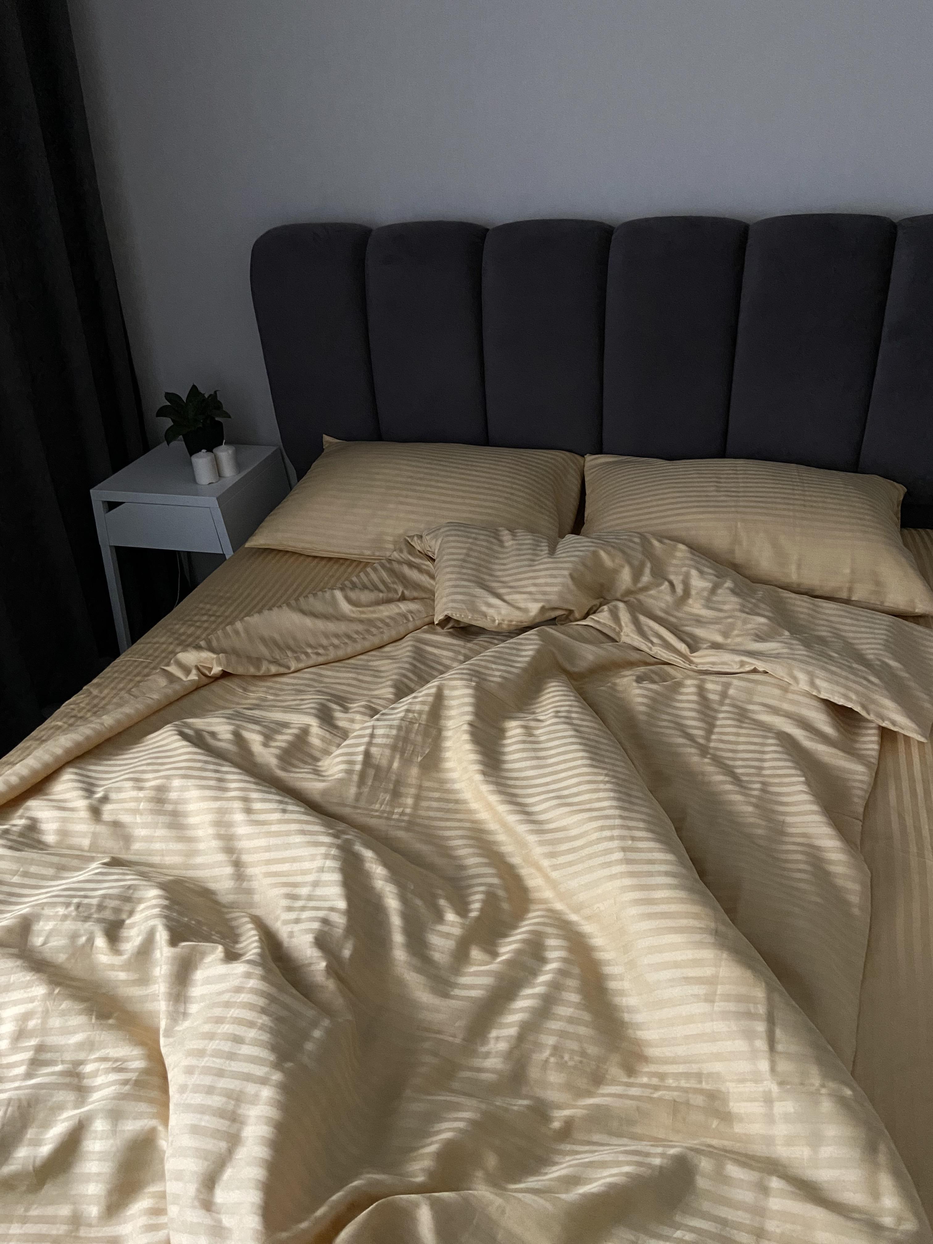 Комплект постельного белья LILA Textil Home с премиум страйп-сатина семейный Золотой (11376469)