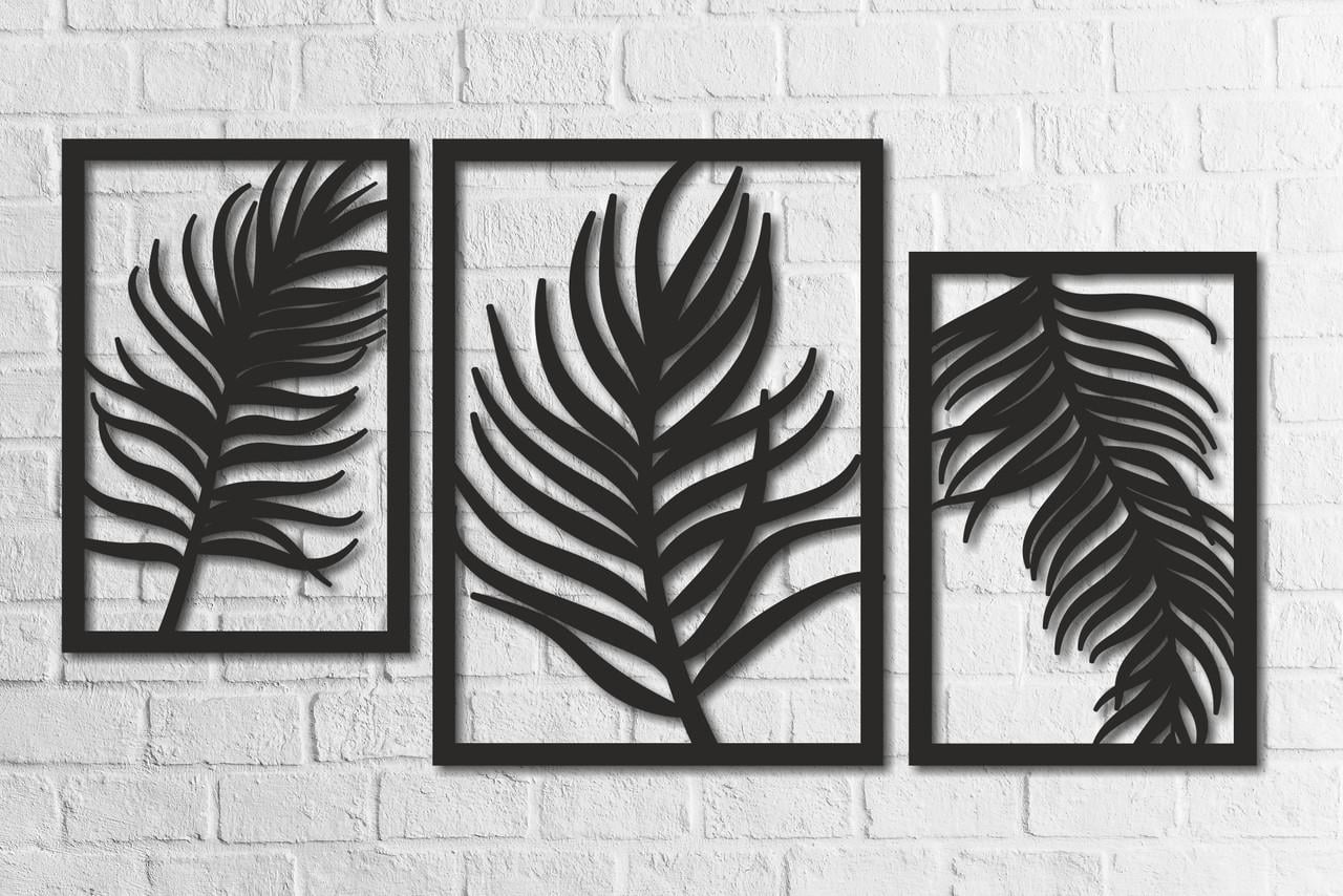 Декор настінний з трьох частин Гілочка дерев’яний