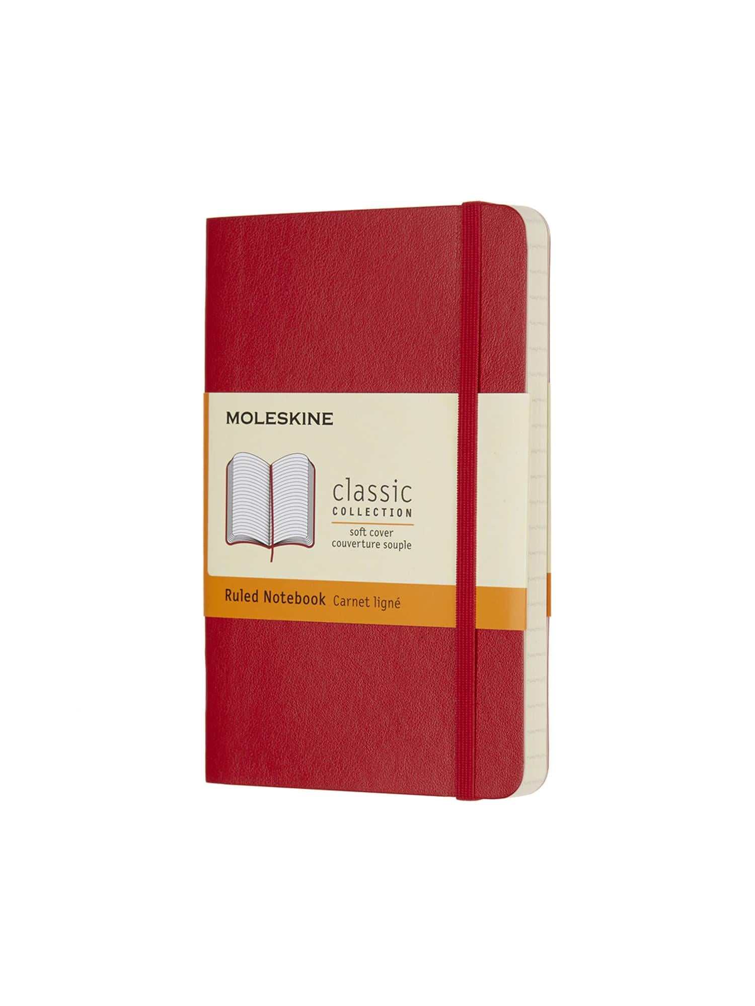 Записная книжка Moleskine Classic карманная линейка мягкая Красный (QP611F2)