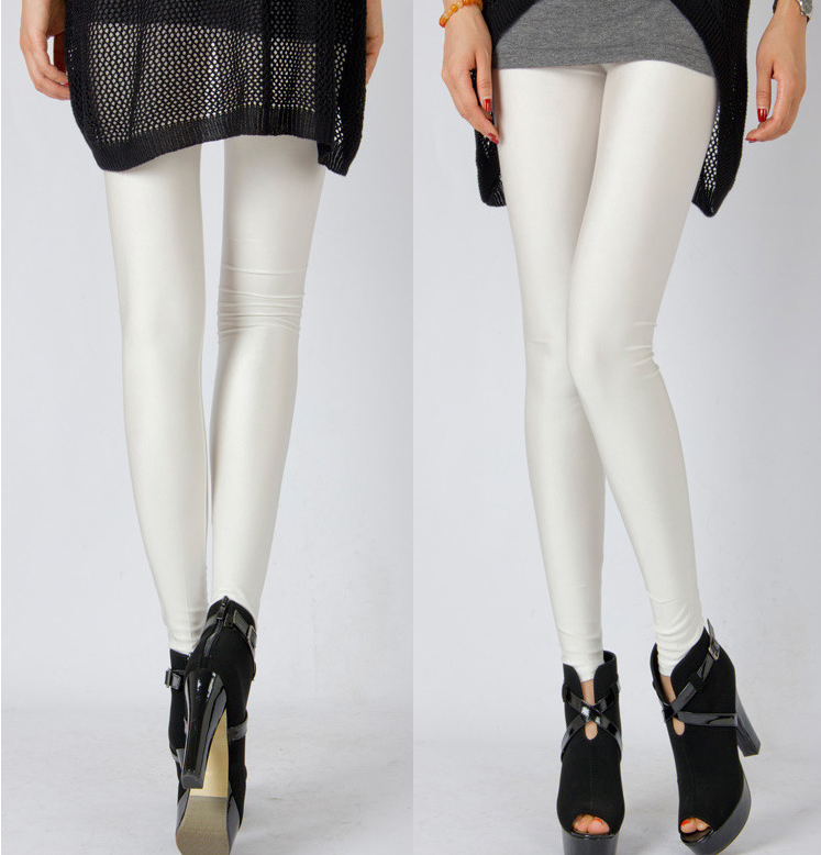 Лосины блестящие женские one size Белый (29351) - фото 8