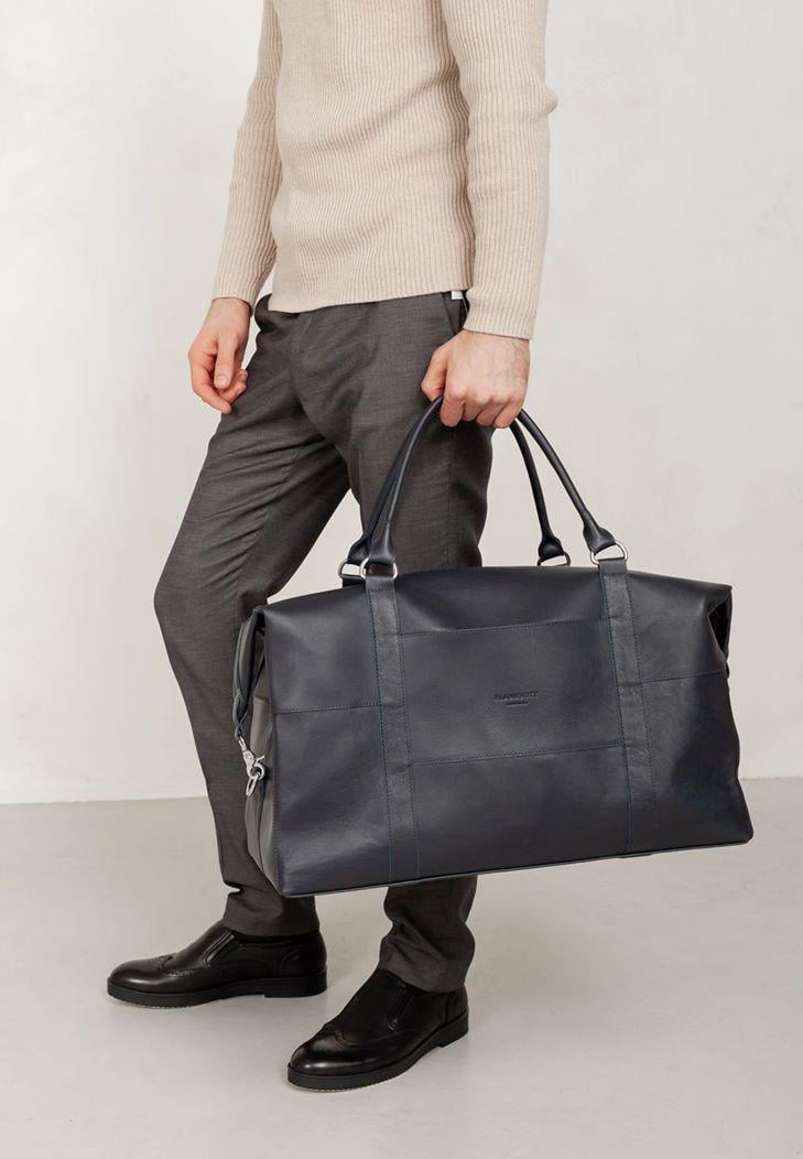 Дорожная сумка кожаная Темно-синий (A-026868)