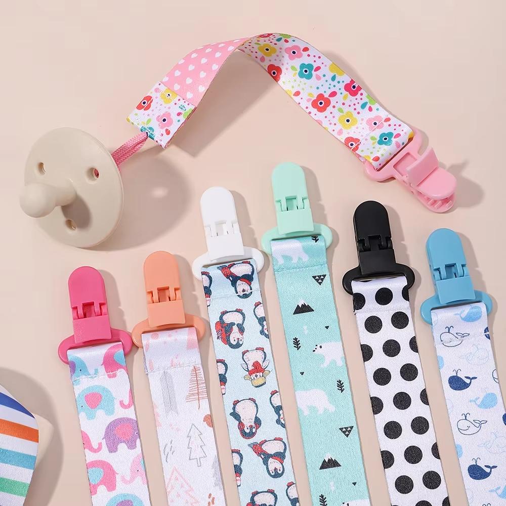 Держатель для пустышки/грызунка/ниблера с клипсой в горошек Белый с черным (2498595964) - фото 3