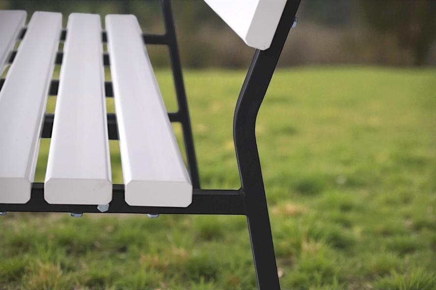 Лавка пластикова ТОБІ ШО для дачі/саду та парку 1504х822х707 мм Біло-чорний - фото 5