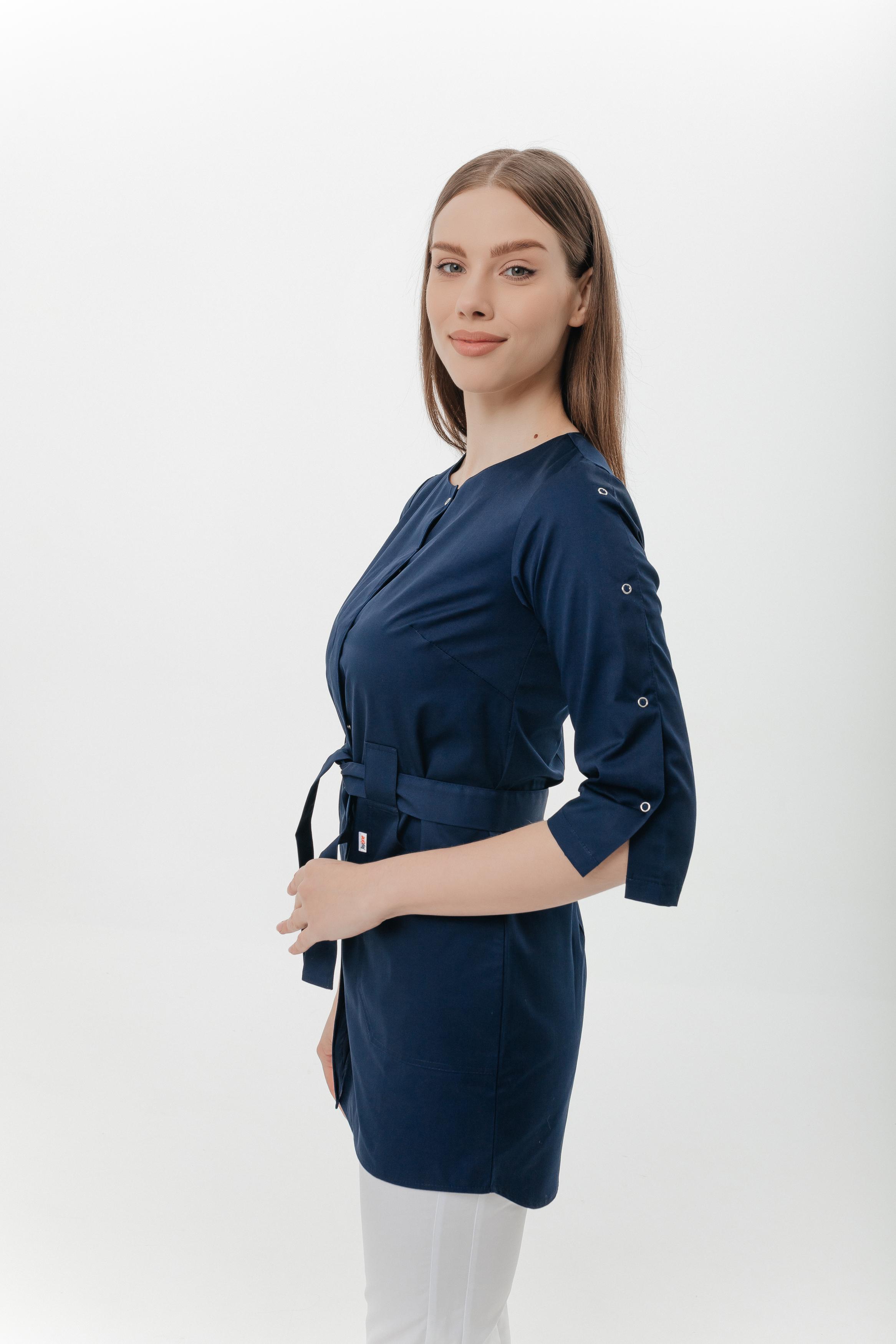 Халат-туника Касабланка р. 46 Темно-синий (434315-46) - фото 4 Халат-туника Касабланка р. 46 Темно-синий (434315-46) - фото 4