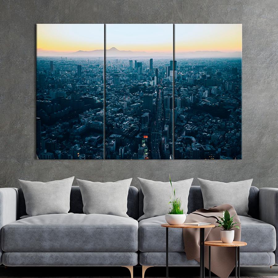Картина город Бесконечная панорама Токио 78x48 см (A754-3)