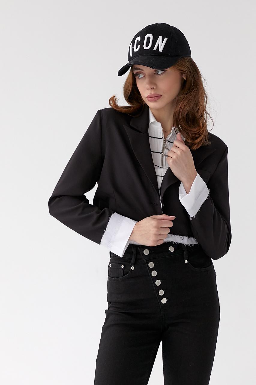 Жакет женский укороченный M Черный (9528067) - фото 5 Жакет женский укороченный M Черный (9528067) - фото 5